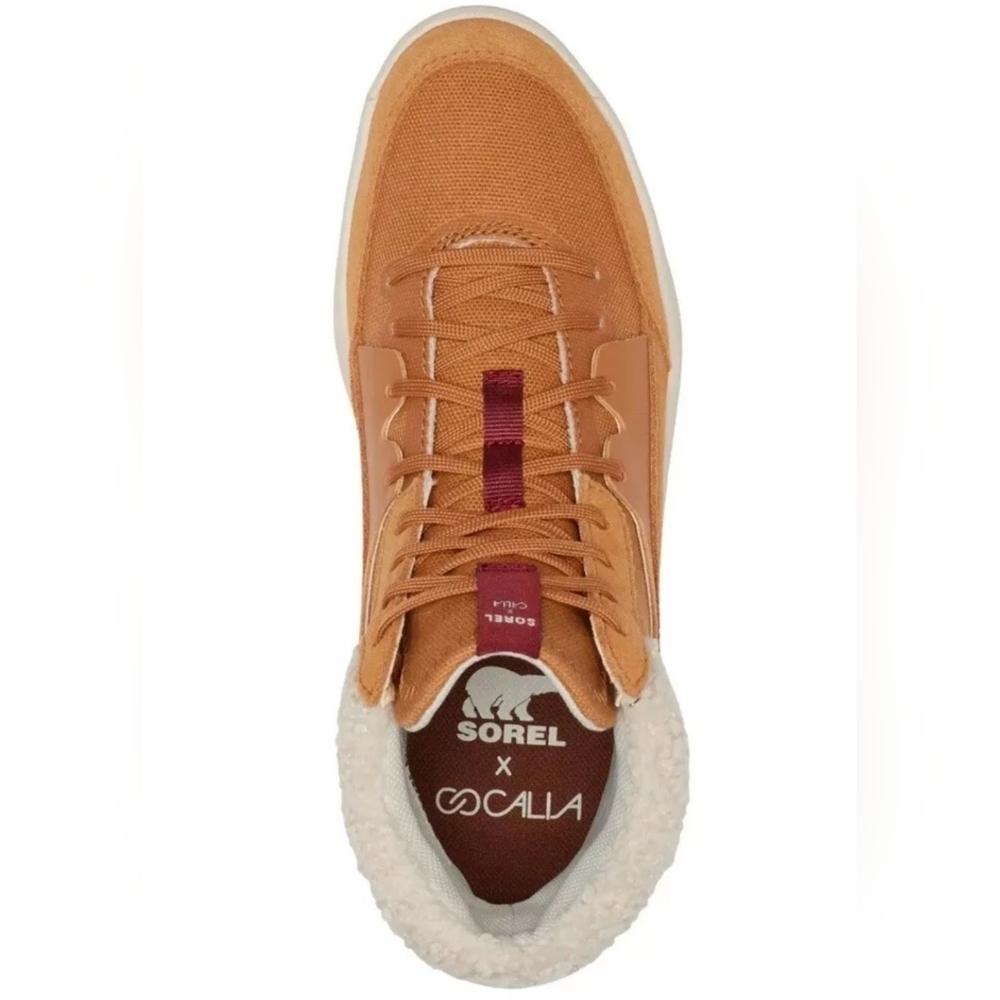 🌻Sorel X Calia Ona 503 Mid Cozy Sneaker Boot, CanynGld/Bleached Ceramic Size 11 - Picture 4 of 14
